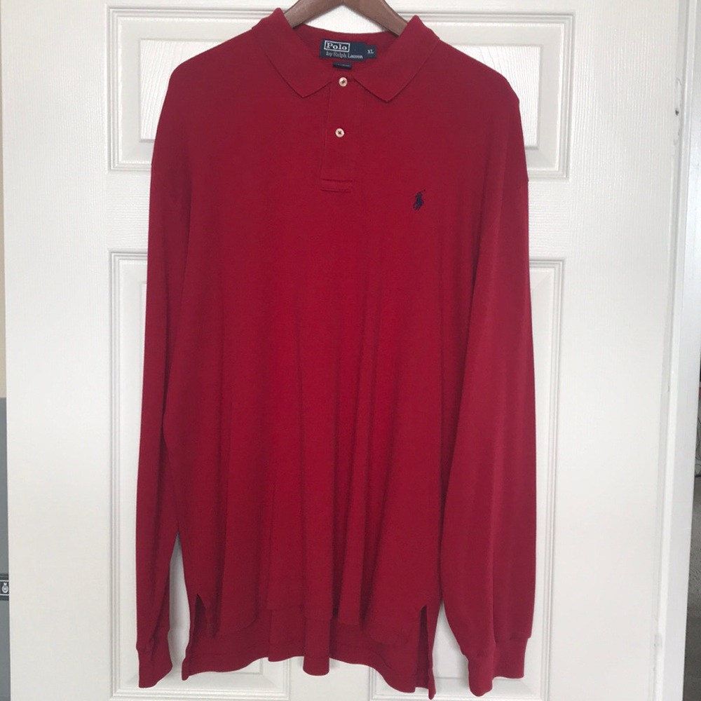 Men’s Red Polo by Ralph Lauren Long Slv Size XL